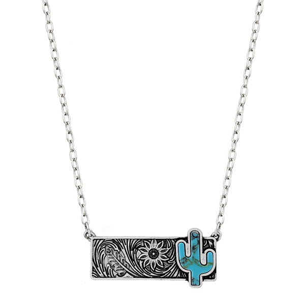 Turquoise Cactus Sunflower Necklace