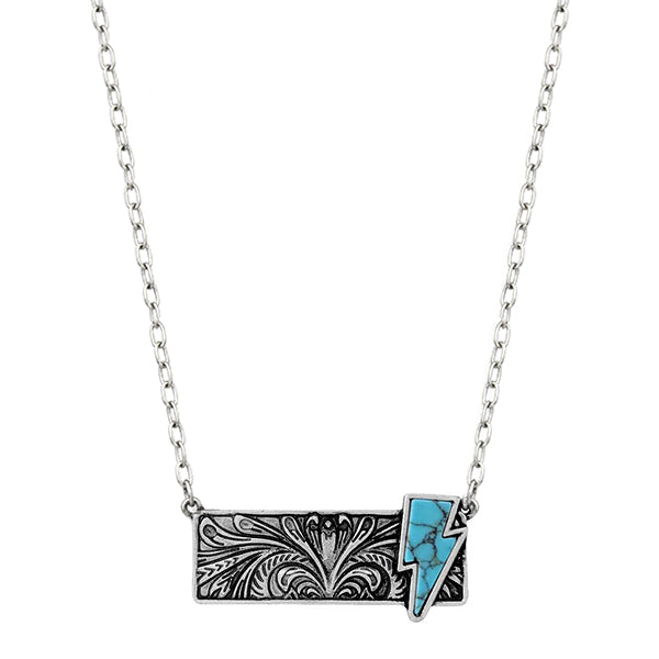 Turquoise Bolt Bar Necklace