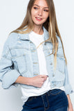 RHINESTONE FRINGE DISTRESSED DENIM JACKET ~Multiple Colors