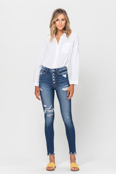 Parkside Distressed High Rise Skinny Jeans