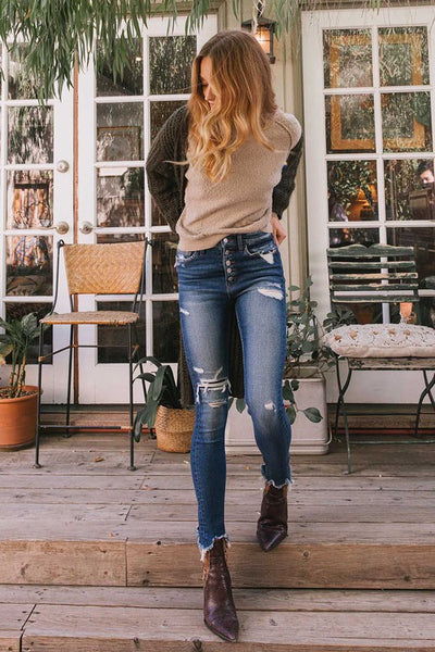 Parkside Distressed High Rise Skinny Jeans
