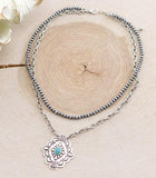 Western Concho Layered Necklace