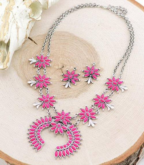 Fuchsia Squash Necklace Set