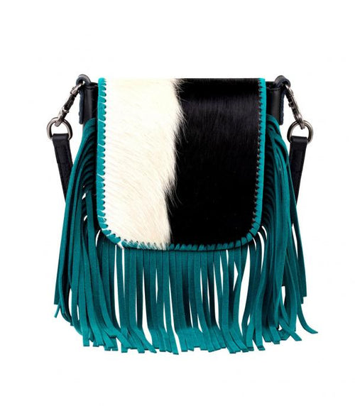 Hair on Hide Crossbody - Turquoise
