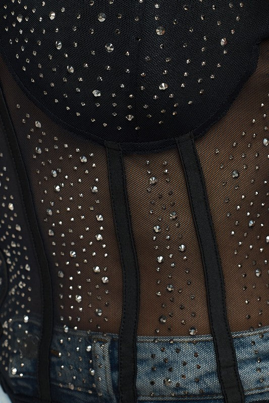 Karma Rhinestone Corset Top