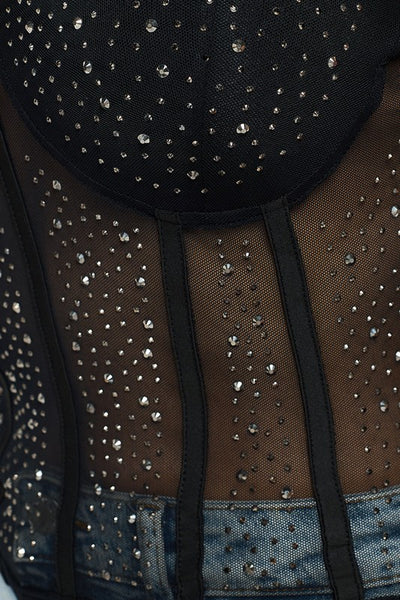 Karma Rhinestone Corset Top