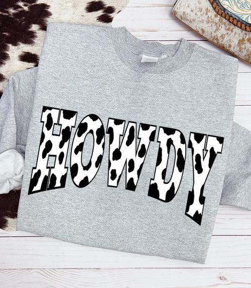 Cow Print Howdy Sweatshirt