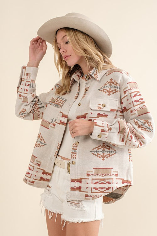 Jacquard Aztec Shacket ~Multiple Colors