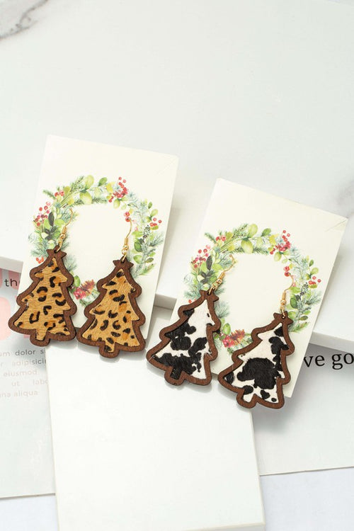 Wooden Christmas Tree Earrings ~ Multiple Styles