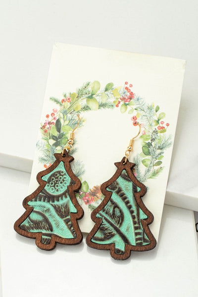 Wooden Christmas Tree Earrings ~ Multiple Styles
