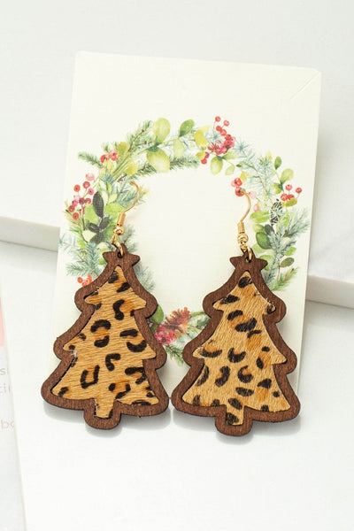 Wooden Christmas Tree Earrings ~ Multiple Styles