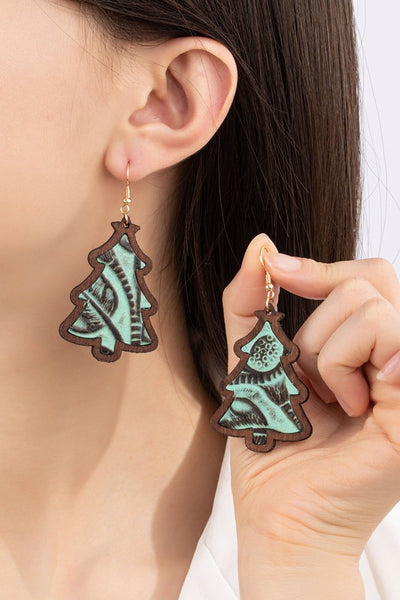 Wooden Christmas Tree Earrings ~ Multiple Styles