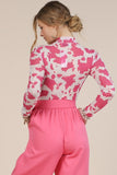 Pink Cow Print Mesh Bodysuit