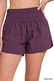 WINDBREAKER SMOCKED WAISTBAND RUNNING SHORTS~ Multiple Colors
