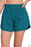 WINDBREAKER SMOCKED WAISTBAND RUNNING SHORTS~ Multiple Colors