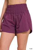 WINDBREAKER SMOCKED WAISTBAND RUNNING SHORTS~ Multiple Colors