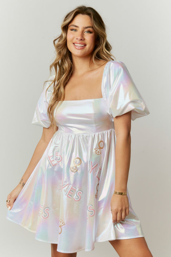 I Said Yes Iridescent Mini Dress