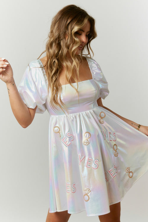 I Said Yes Iridescent Mini Dress