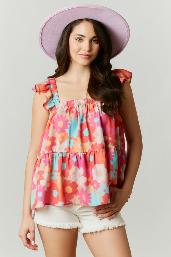 Floral Dreams Flutter Sleep Top