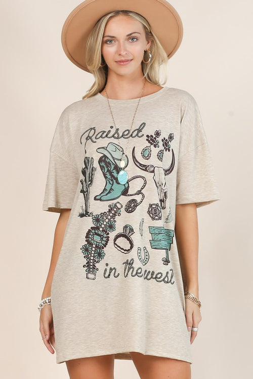 Raised in the West Graphic Dress