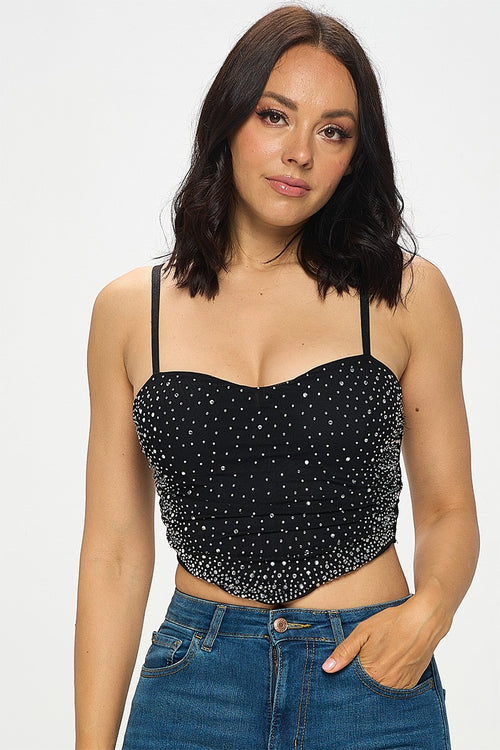 Heartbreaker Rhinestone Crop Top