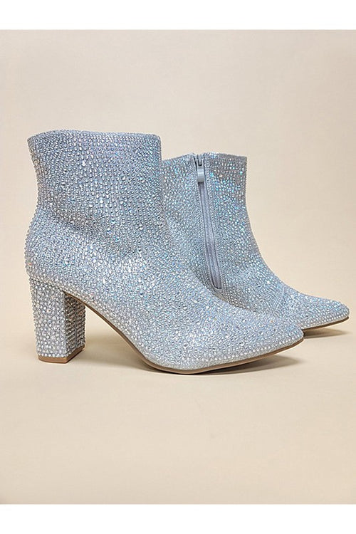 Iceberg Silver Rhinestone Booties