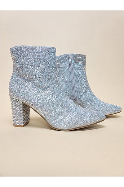 Iceberg Silver Rhinestone Booties
