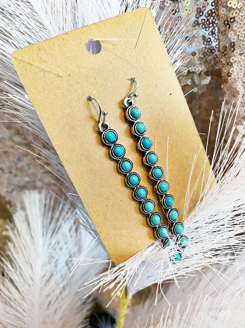 Turquoise Statement Line Earrings