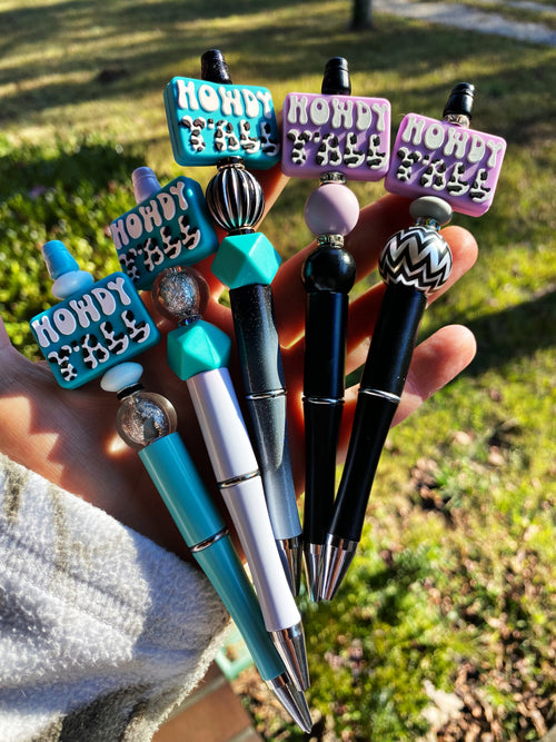 Hey Ya'll Cowprint Western Pen ~ MULTIPLE COLORS