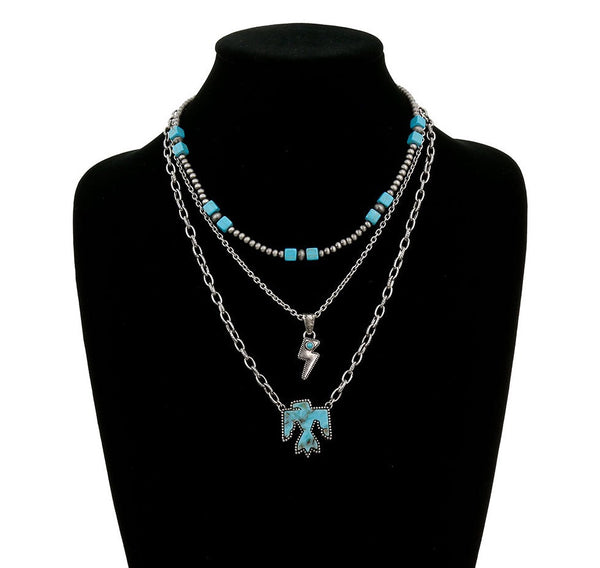 Multi Layered with Thunderbird Necklace