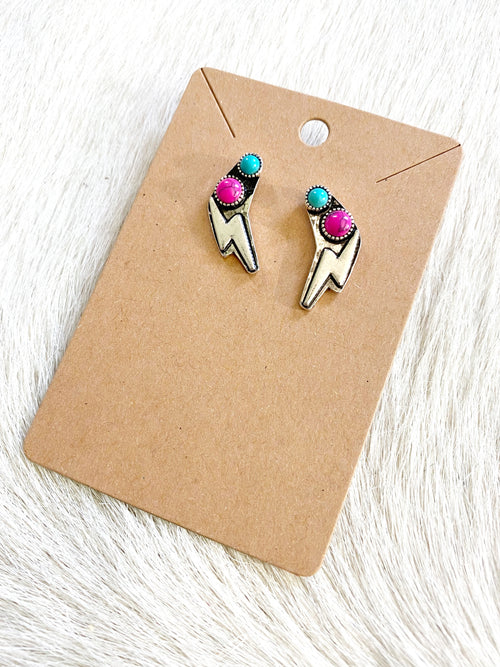 Western Thunder Stone Stud Earrings