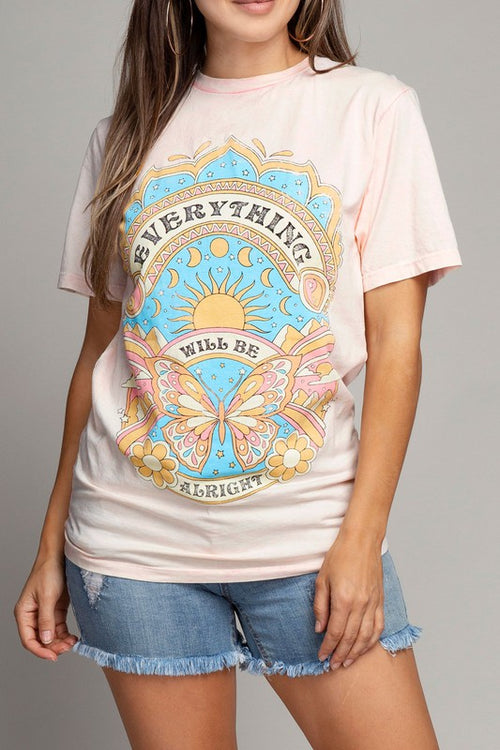 Everything Will Be Alright Graphic Top~ Two Colors