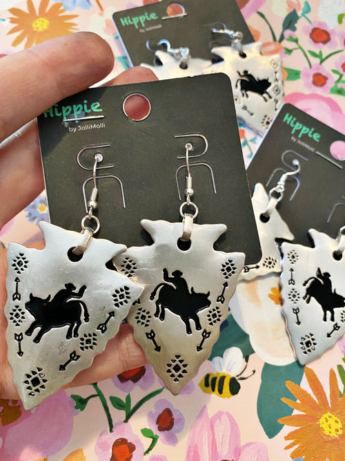 Cowboy Rodeo Arrowhead Earrings