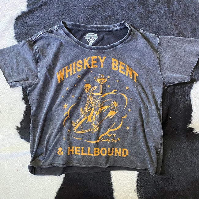 RESTOCKED ~ Country Deep ~ Whiskey Bent Crop Tee