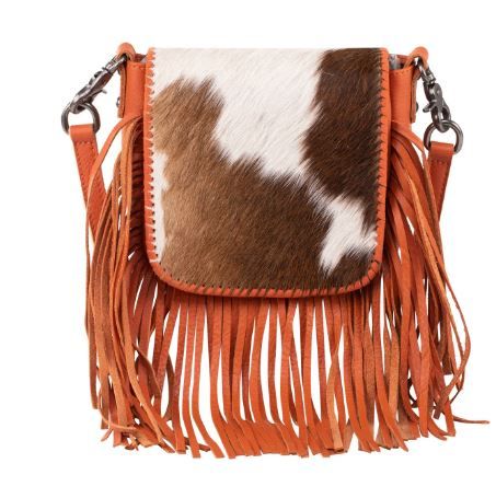 Montana West Genuine Leather Hair-On Collection Fringe Crossbody