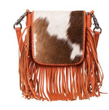 Montana West Genuine Leather Hair-On Collection Fringe Crossbody