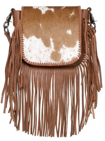 Montana West Genuine Leather Hair-On Collection Fringe Crossbody